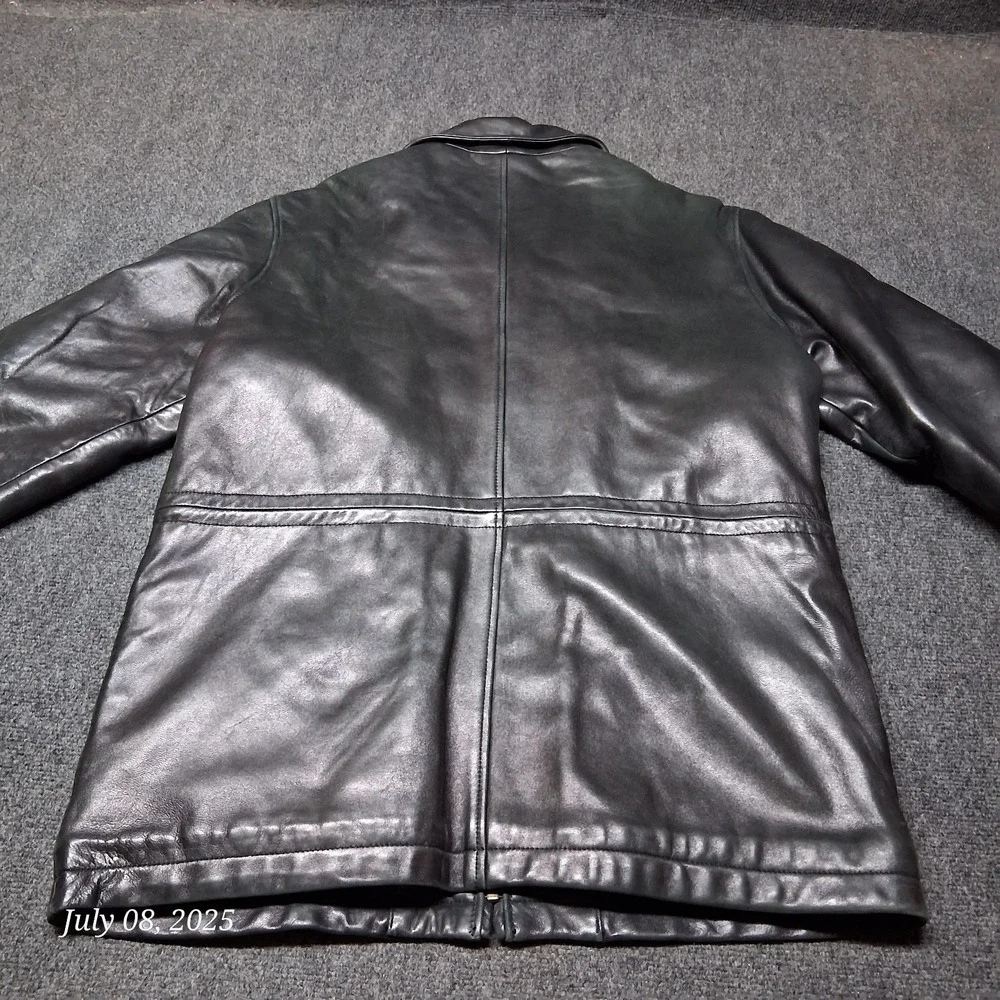 Marc New York Andrew Marc Leather‎ Jacket Men Size Medium Black Quilt Lined